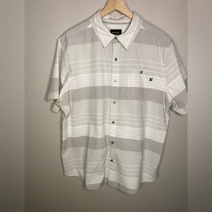 Marmot short sleeve button down‎ XL men grey white stripes